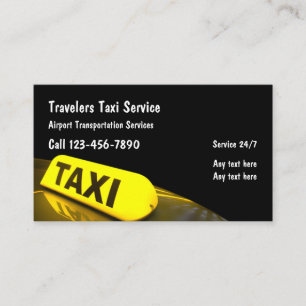 Flughafen Taxi Service Modern Taxi Light Visitenkarte