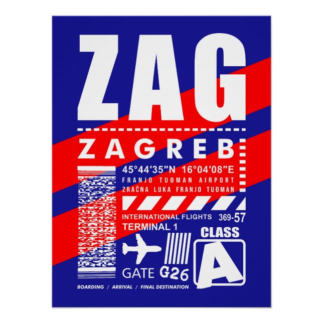 Flughafen ZAG Zagreb Poster (Vorderseite)