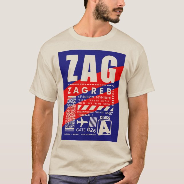 Flughafen ZAG Zagreb T-Shirt (Vorderseite)