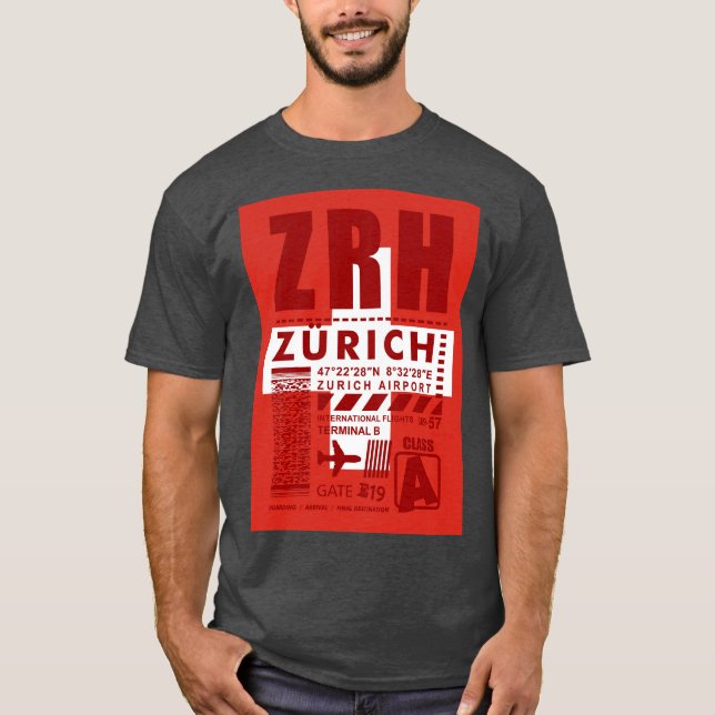 Flughafen ZRH Zürich T-Shirt (Vorderseite)