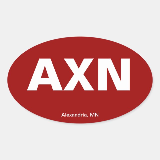 Flughafencode - Alexandria, Minnesota Ovaler Aufkleber (Vorderseite)