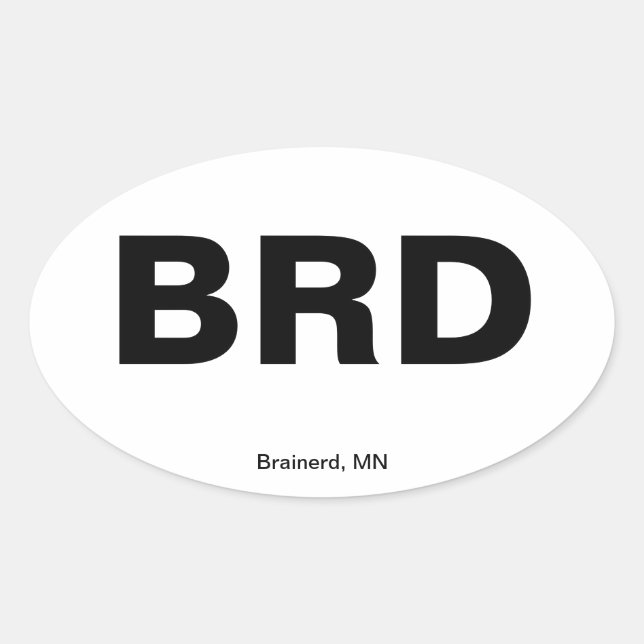 Flughafencode - Brainerd, Minnesota Ovaler Aufkleber (Vorderseite)