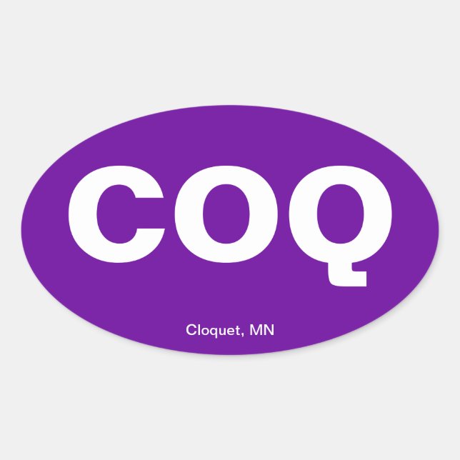 Flughafencode - Cloquet, Minnesota Ovaler Aufkleber (Vorderseite)