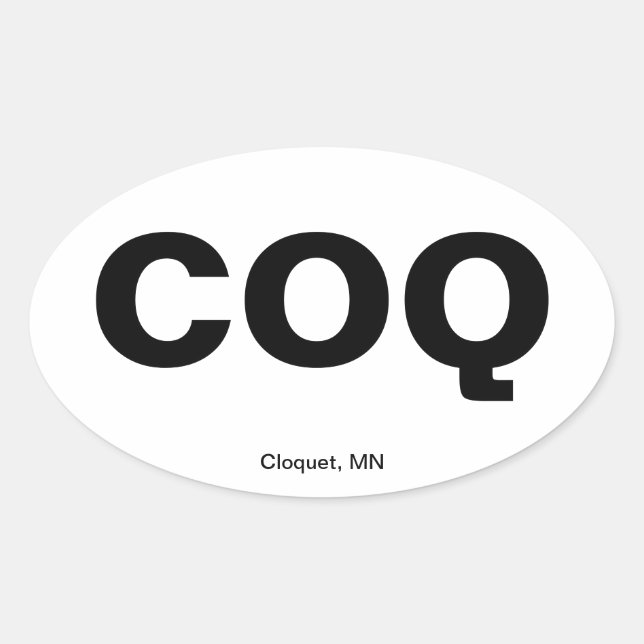 Flughafencode - Cloquet, Minnesota Ovaler Aufkleber (Vorderseite)
