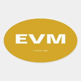 Flughafencode - Eveleth, Minnesota Ovaler Aufkleber