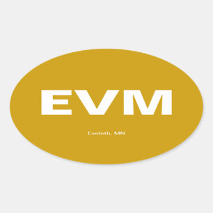 Flughafencode - Eveleth, Minnesota Ovaler Aufkleber