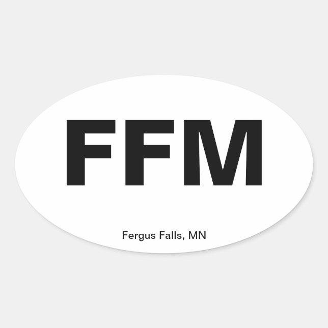 Flughafencode - Fergus Falls, Minnesota Ovaler Aufkleber (Vorderseite)