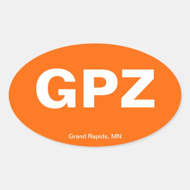Flughafencode - Großzüge, Minnesota Ovaler Aufkleber (Vorderseite)
