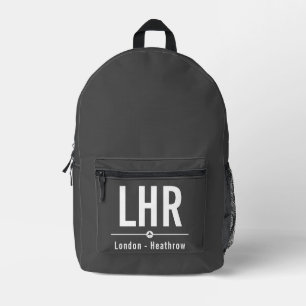 Flughafencode London Heathrow LHR - Luftfahrt Bedruckter Rucksack