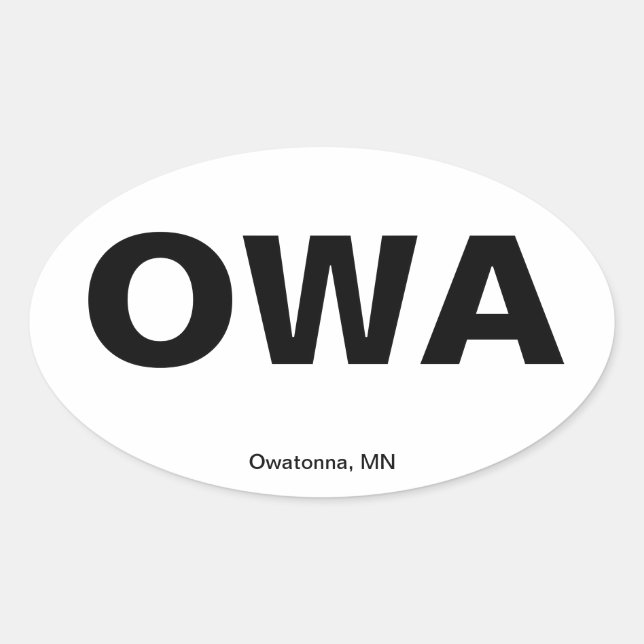 Flughafencode: Owatonna, Minnesota Ovaler Aufkleber (Vorderseite)