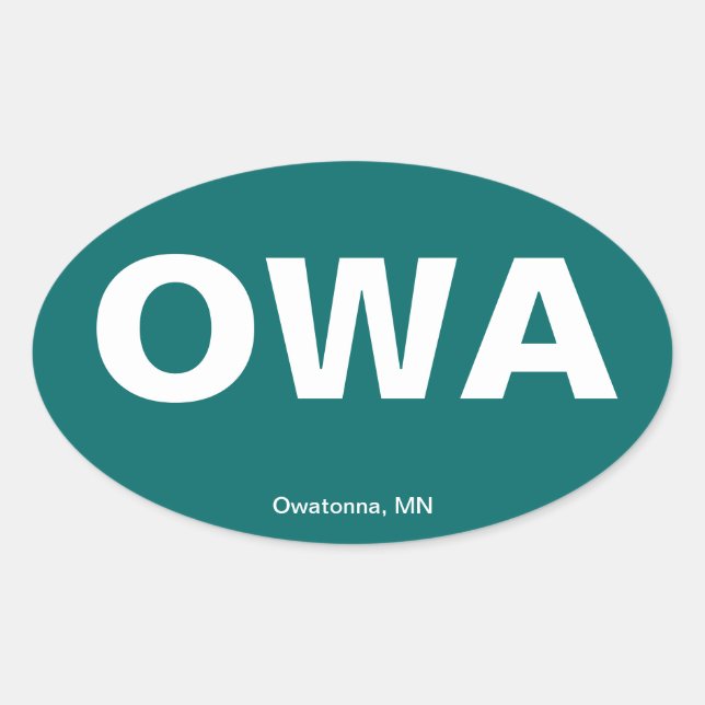 Flughafencode: Owatonna, Minnesota Ovaler Aufkleber (Vorderseite)