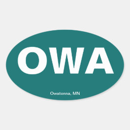 Flughafencode: Owatonna, Minnesota Ovaler Aufkleber