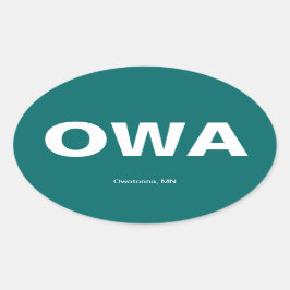 Flughafencode: Owatonna, Minnesota Ovaler Aufkleber