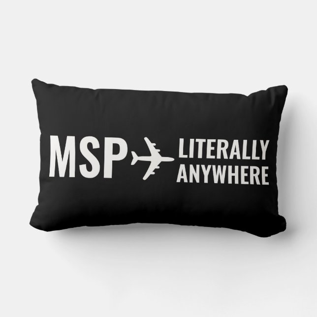 Flughafencode Reise Lover Nomad Schwarz-weiß Lendenkissen (Rückseite)