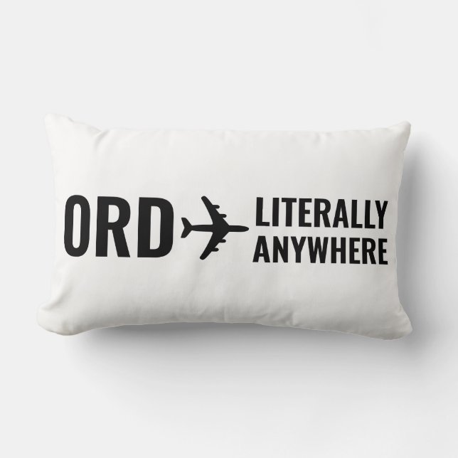 Flughafencode Reisekosten Lover Schwarz-weiß Lendenkissen (Vorderseite)