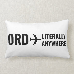 Flughafencode Reisekosten Lover Schwarz-weiß Lendenkissen