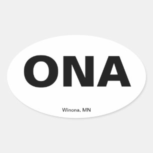 Flughafencode - Winona Minnesota Ovaler Aufkleber