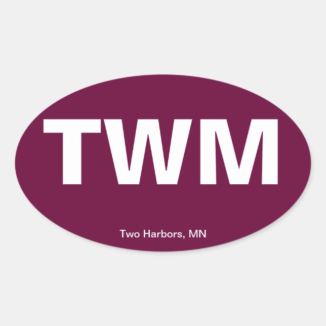 Flughafencode - Zwei Häfen, Minnesota Ovaler Aufkleber (Vorderseite)
