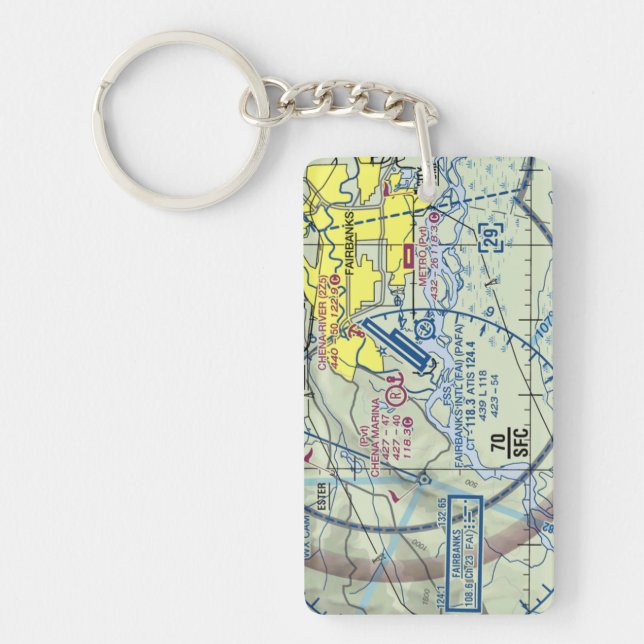 Flughafendiagramm / Taxistanddiagramm der Fairbank Schlüsselanhänger (Vorderseite)