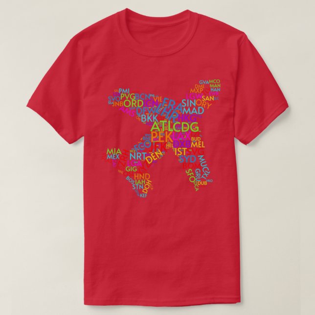 Flughafennummern des grauen Hintergrunds der Welt T-Shirt (Design vorne)