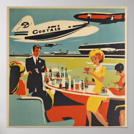 Flughafenposter der 60er Jahre, Cocktails Poster
