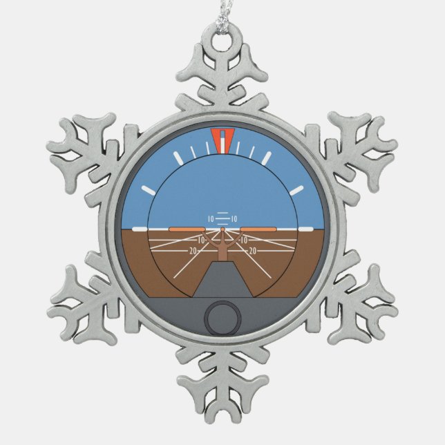 Flughandbuch Schneeflocken Zinn-Ornament (Vorderseite)