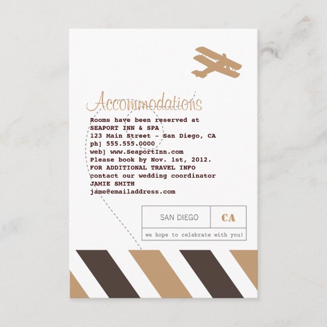 Flugkarte für Reisen und Hotel einfügen Begleitkarte (Vorderseite)