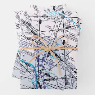 Flugkarte Geschenkpapier Set