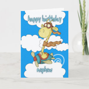 Flugkarte Nephew/Fluggesellschaft Giraffe Geburtst Karte
