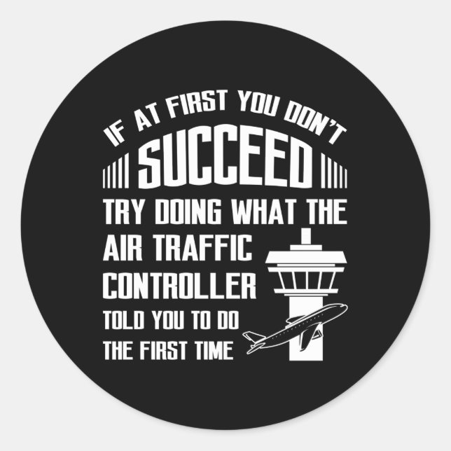 Flugkoordinator Flugverkehrsleiter Runder Aufkleber (Vorderseite)