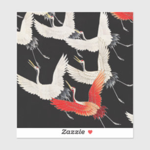 Flugkrane: Japanische Bird Kimono Art Aufkleber