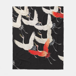 Flugkrane: Japanische Bird Kimono Art Fleecedecke