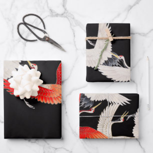 Flugkrane: Japanische Bird Kimono Art Geschenkpapier Set