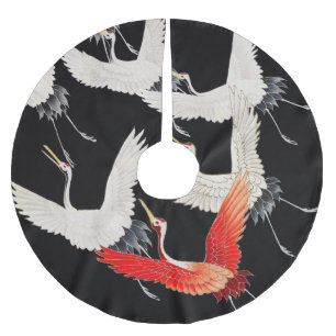 Flugkrane: Japanische Bird Kimono Art Polyester Weihnachtsbaumdecke