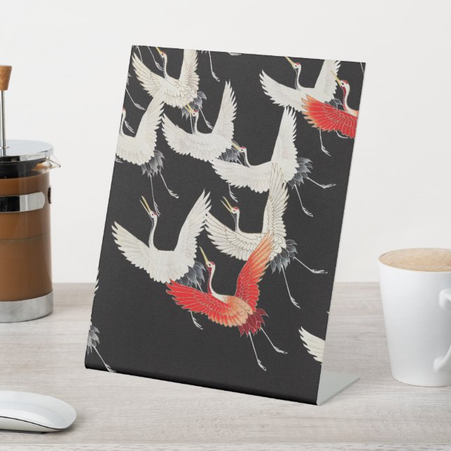 Flugkrane: Japanische Bird Kimono Art Sockelschild (In SItu)