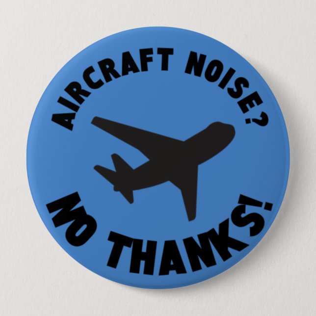 Fluglärm? Nein danke Button (Vorderseite)