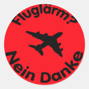 Fluglärm? Nein Danke Runder Aufkleber