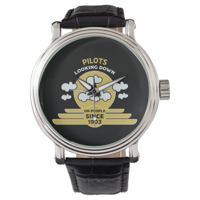 Fluglehrer | Flying School | Absolvent | Pro Armbanduhr (Vorderseite)