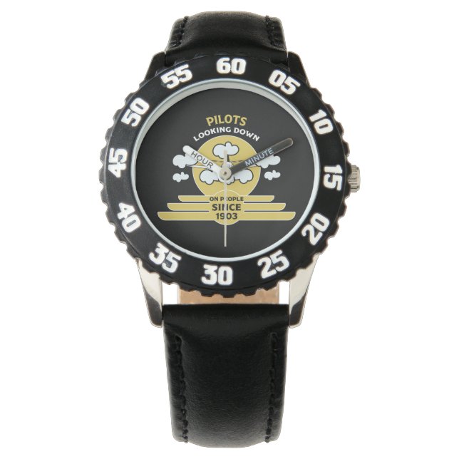 Fluglehrer | Flying School | Absolvent | Pro Armbanduhr (Vorderseite)