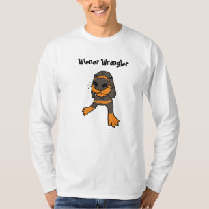 FLUGLEITANLAGE, Dackelwrangler-Cartoon-Shirt T-Shirt