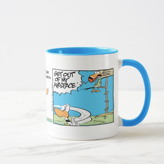 Fluglotse-lustiger Cartoon Tasse (Rechts)