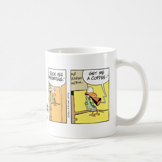 Fluglotse-lustiger Kaffee-Cartoon Kaffeetasse (Rechts)