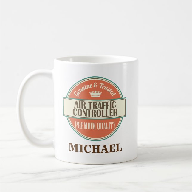 Fluglotse-personalisiertes Tassen-Geschenk Tasse (Links)