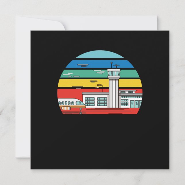 Fluglotsen in Vintag Einladung (Vorderseite)