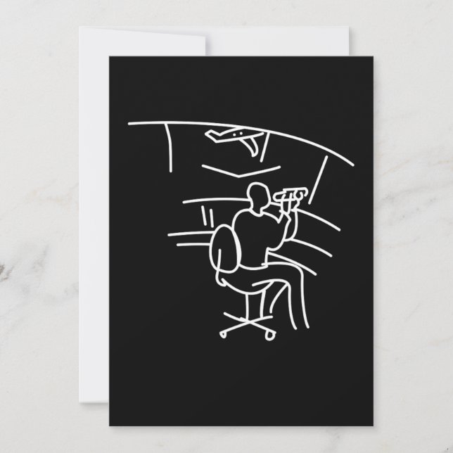 Fluglotsen Laufbahnlinie Art Aviati Einladung (Vorderseite)