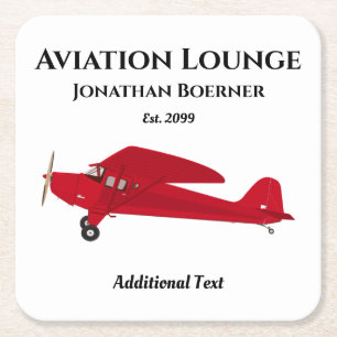 Fluglounge Vintage-Flugzeug-Papierset Rechteckiger Pappuntersetzer