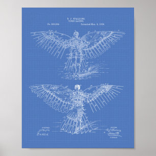 Flugmaschine 1889 Patentkunst - Blaupause Poster