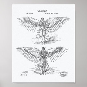 Flugmaschine 1889 Patentschrift - Weißbuch Poster