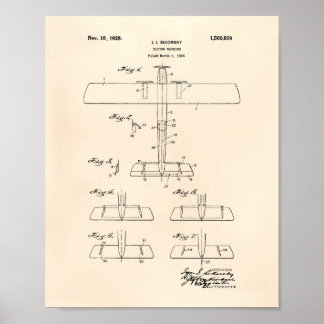 Flugmaschine 1925 Patent Art Old Peper Poster