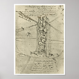 Flugmaschine, Leonardo da Vinci, 1488 Poster